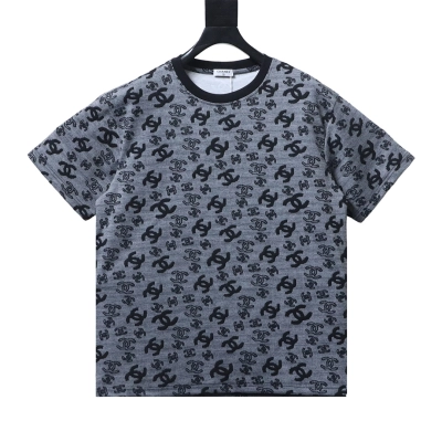 Bstsneaker-Chanel CC Short-Sleeved T-Shirt Dark Grey 170 01