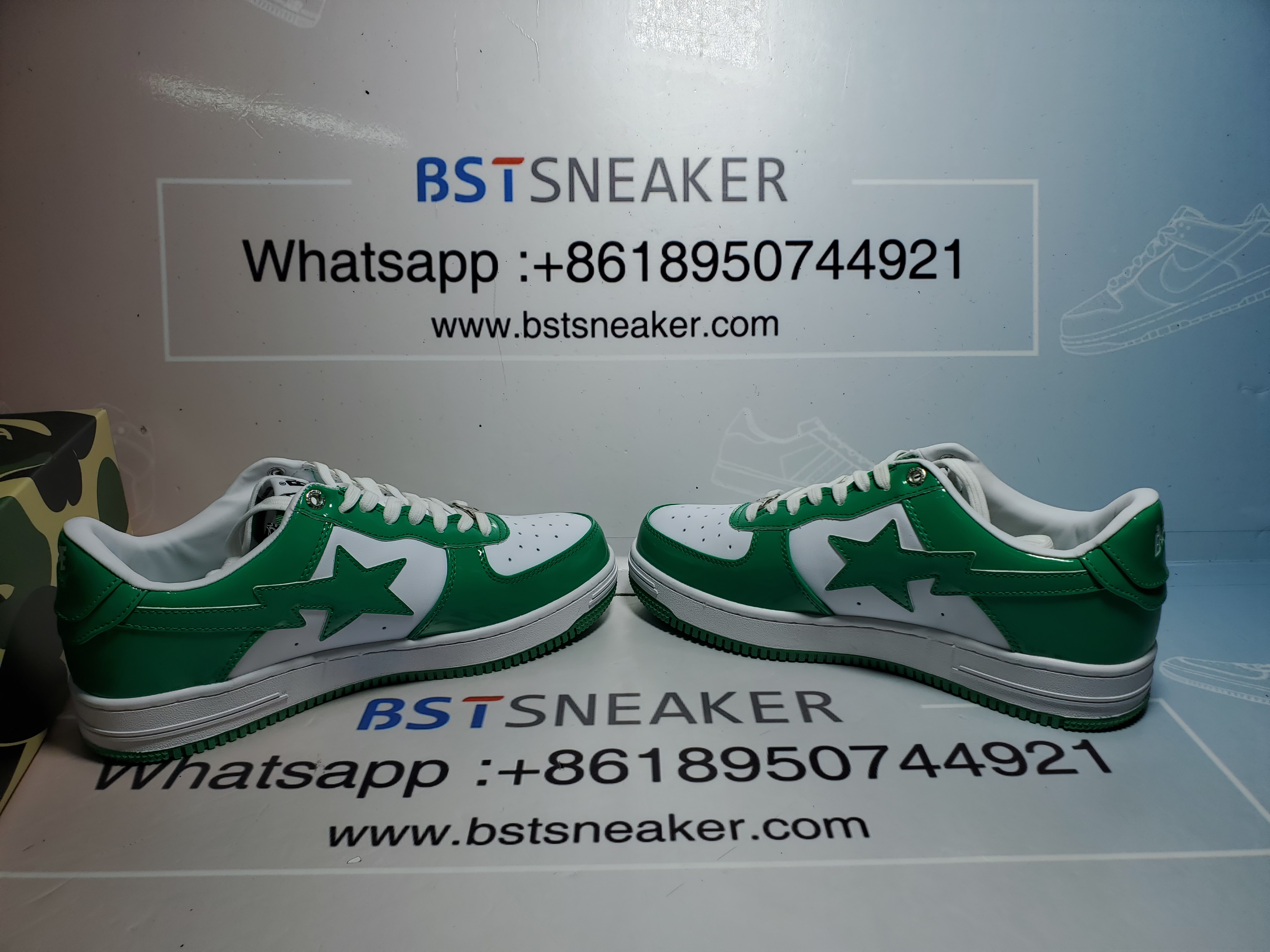 Bstsneaker-{Special Sale} Bapesta A Bathing Ape Bape Sta Low White Green 1H70-191-001