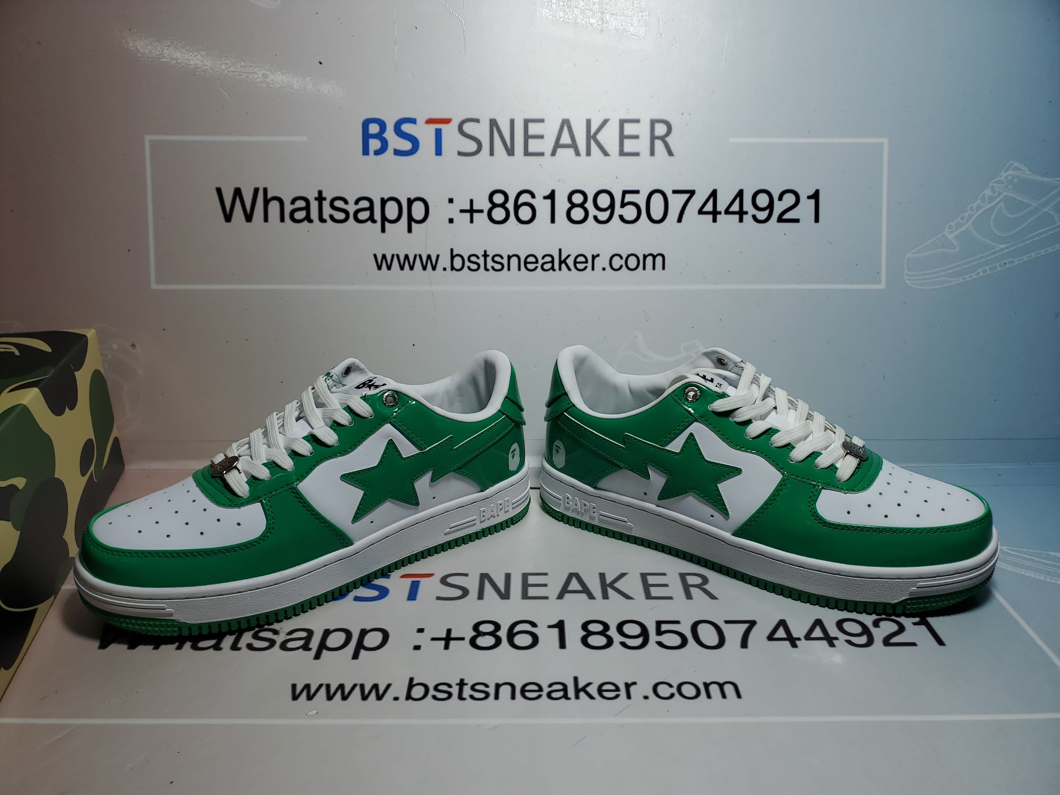 Bstsneaker-{Special Sale} Bapesta A Bathing Ape Bape Sta Low White Green 1H70-191-001