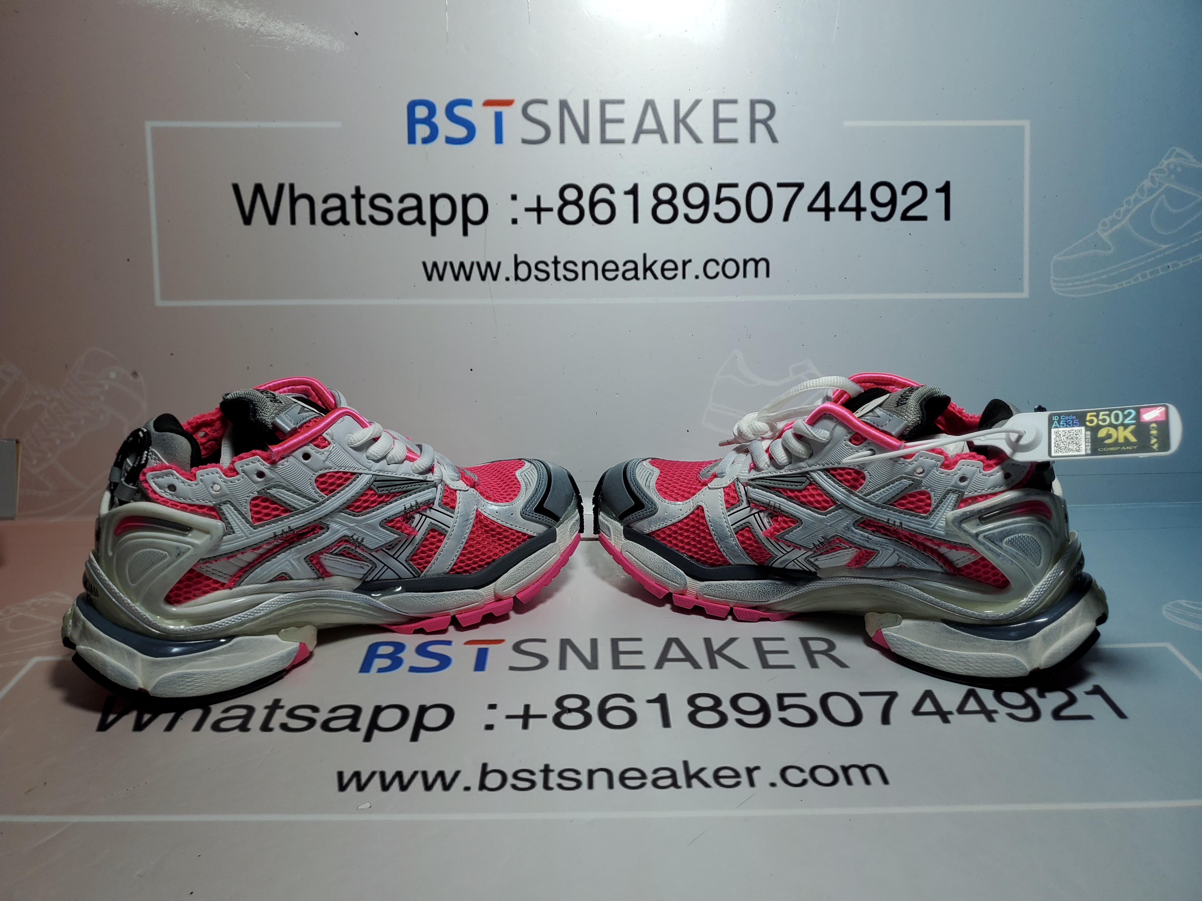 Bstsneaker-Balenciaga Runner White Fluo Pink (Women's) 677402 W3RBN 9155