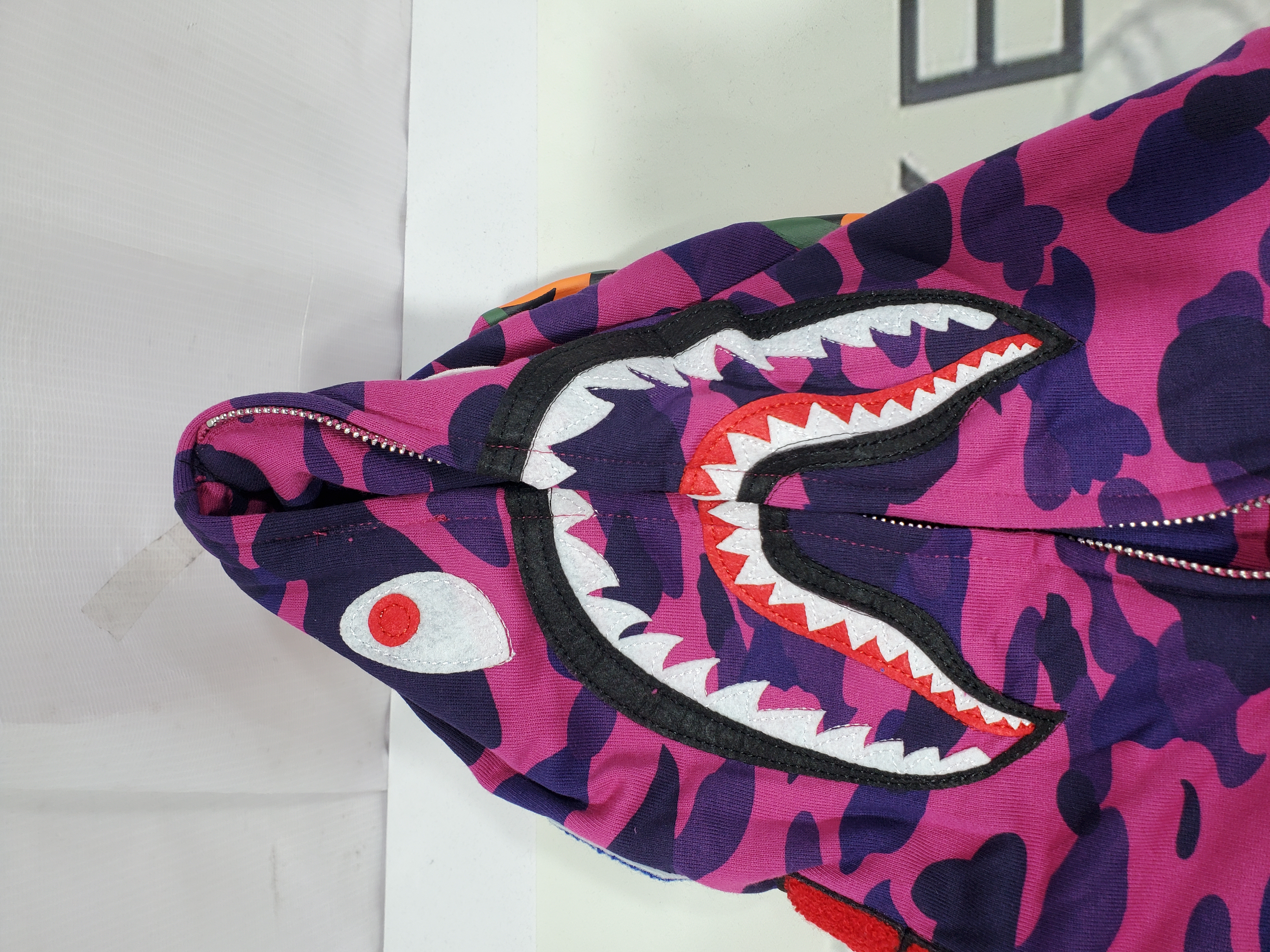 Bstsneaker-BAPE ABC Camo Shark Full-Zip Hoodie Dark Pink