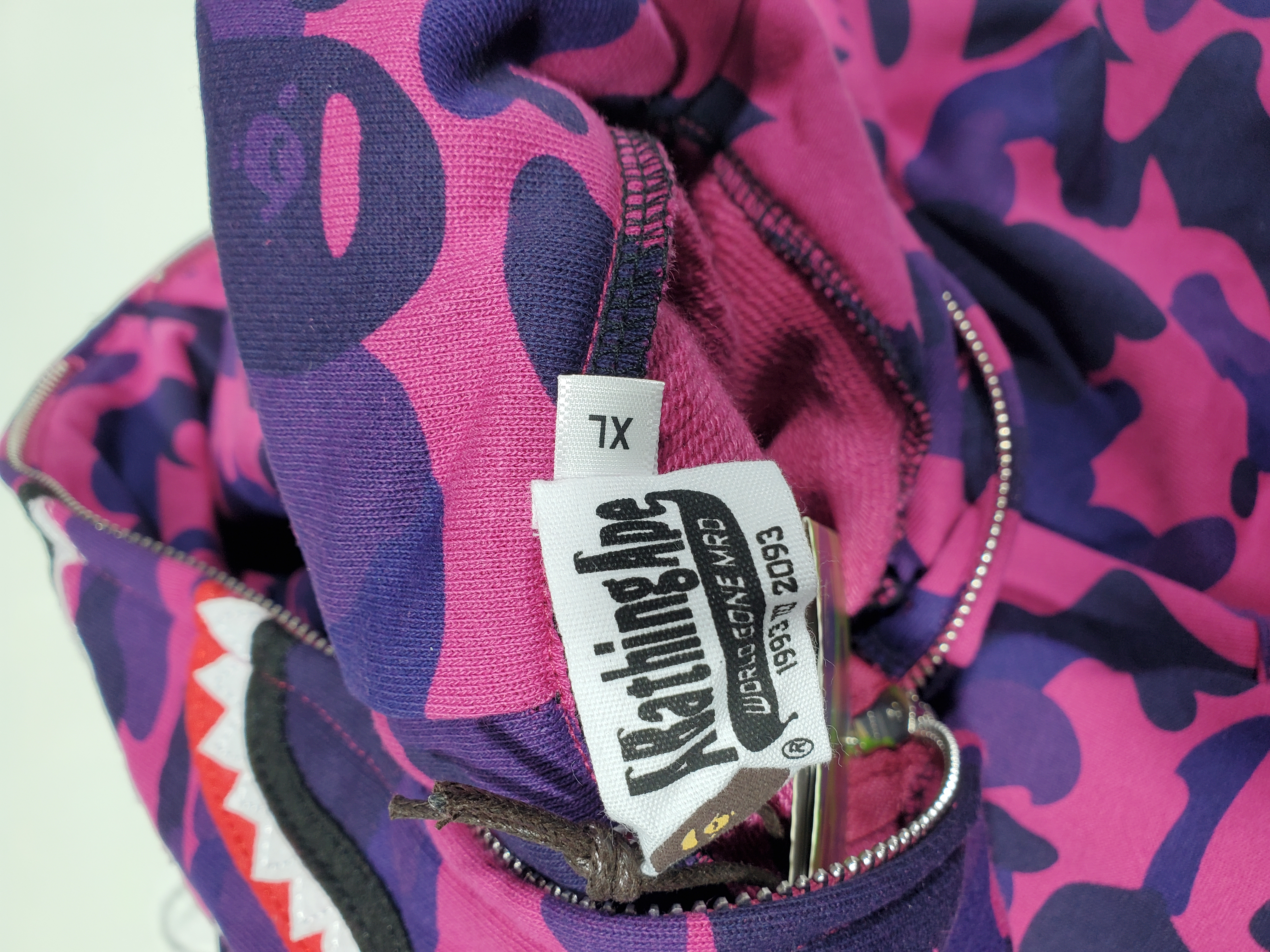Bstsneaker-BAPE ABC Camo Shark Full-Zip Hoodie Dark Pink