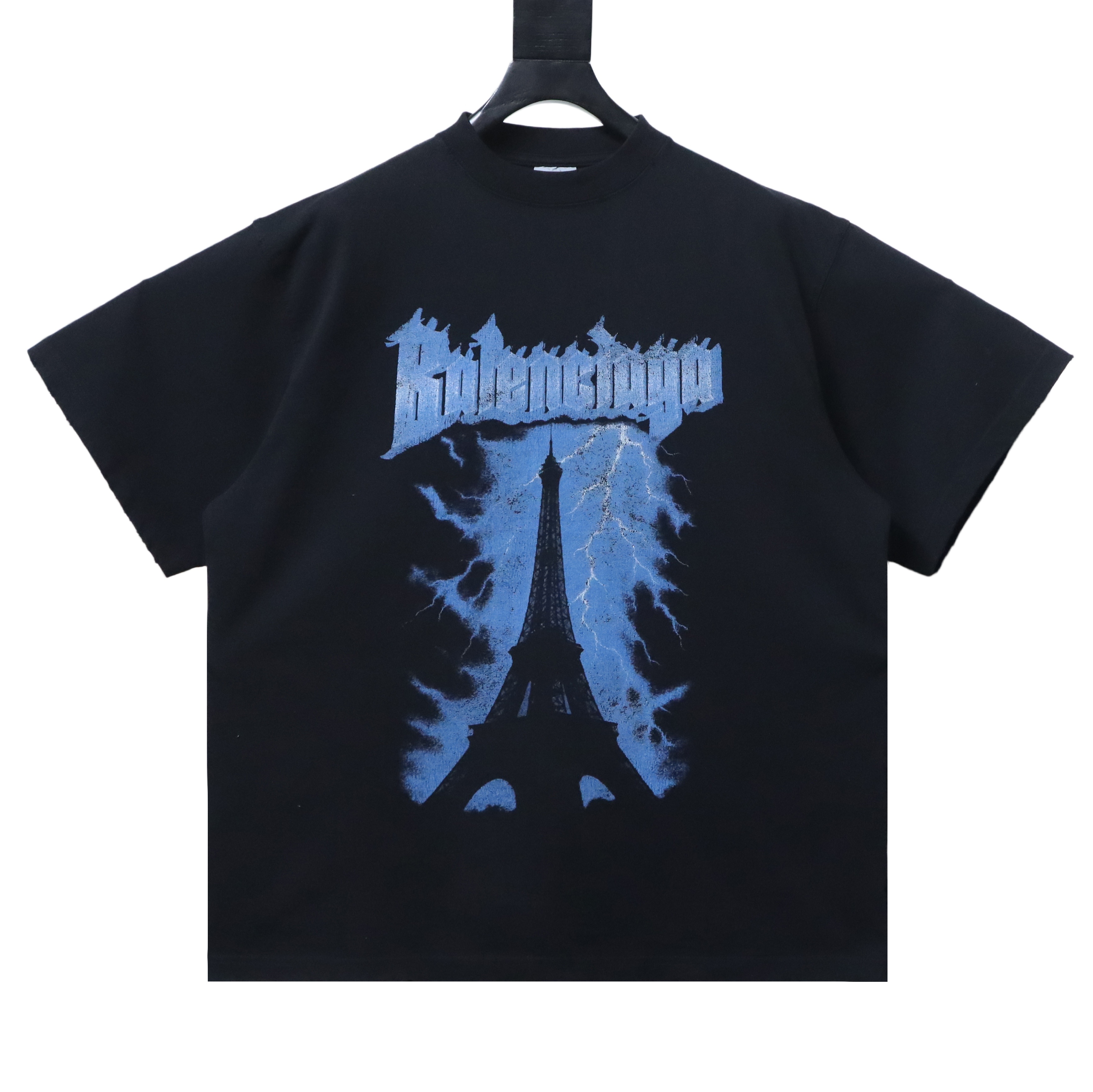 Bstsneaker-Balenciaga Men's Paris Thunderstorm Oversized T-shirt in Black 190