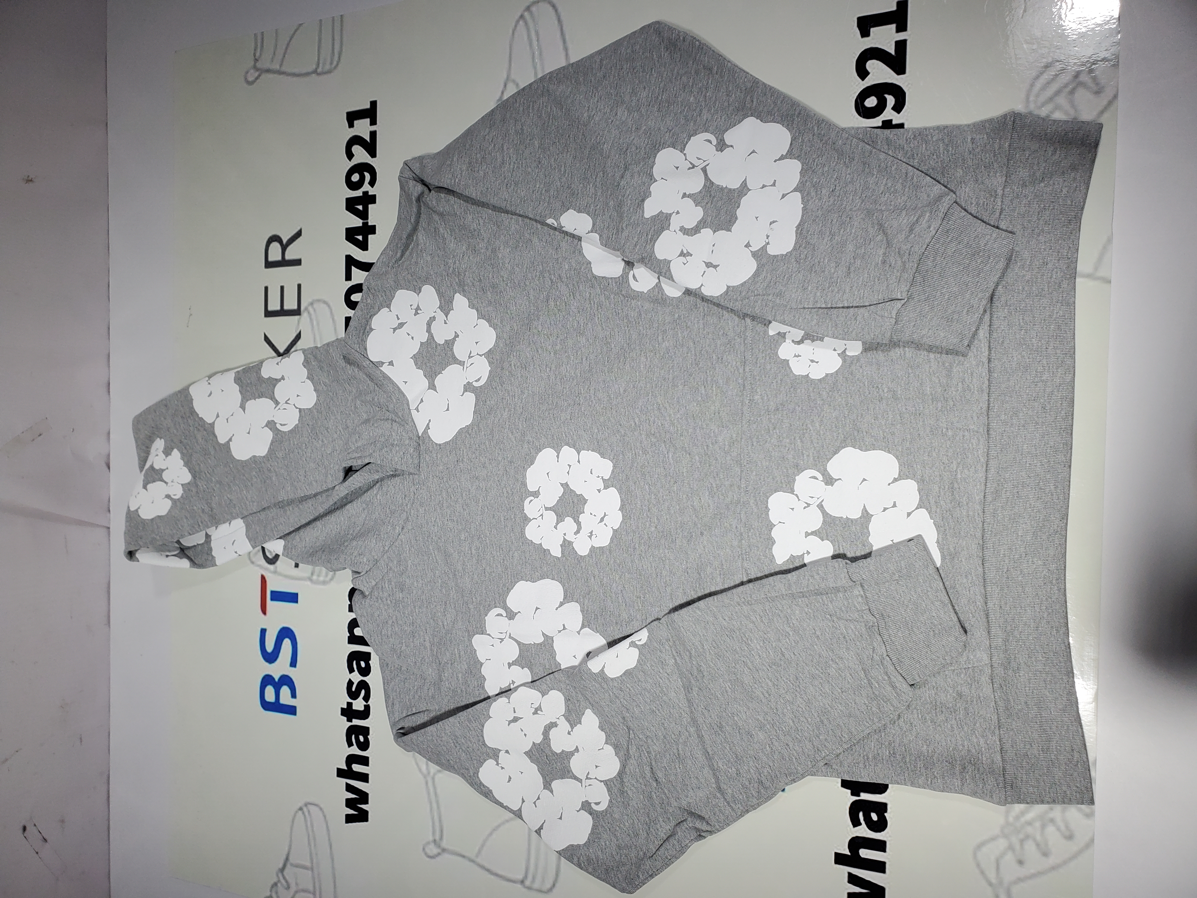 Bstsneaker-Denim Tears The Cotton Wreath Hoodie Grey