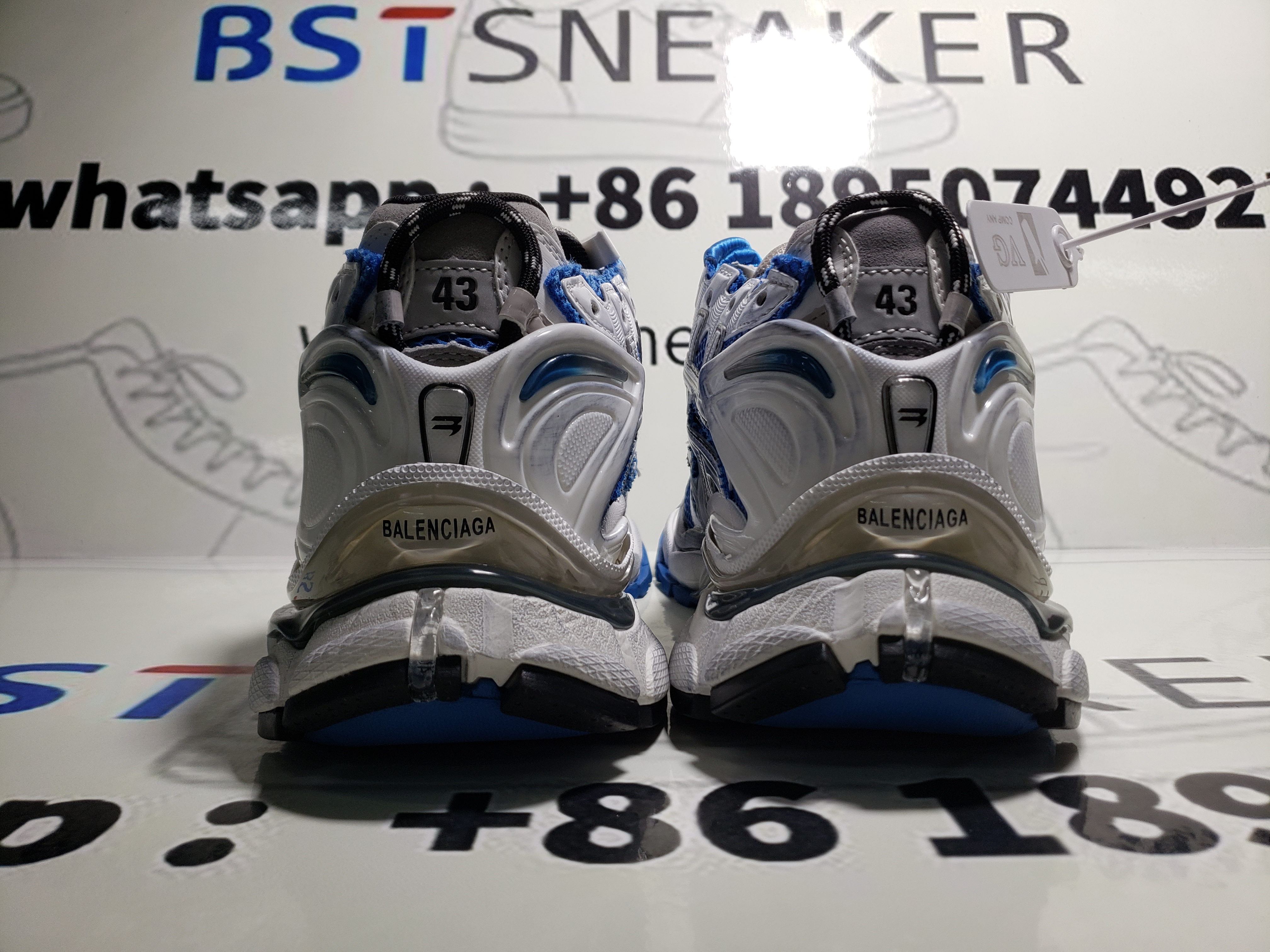 Bstsneaker-Balenciaga Runner Blue White 677402W3RB34912