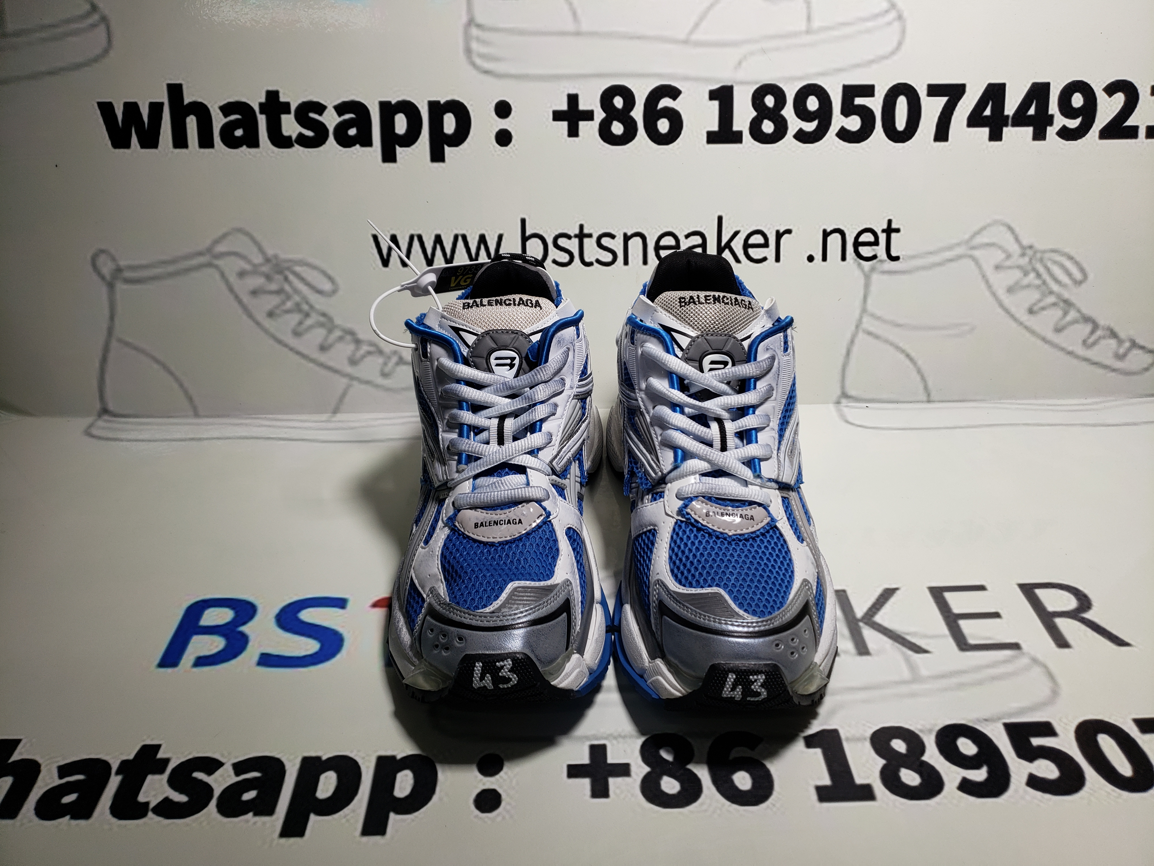 Bstsneaker-Balenciaga Runner Blue White 677402W3RB34912