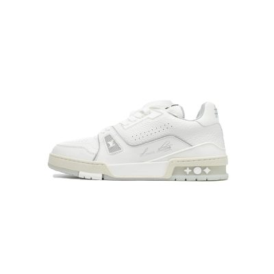 Bstsneaker-Louis Vuitton LV Trainer White Litchi Pattern FD0221  01