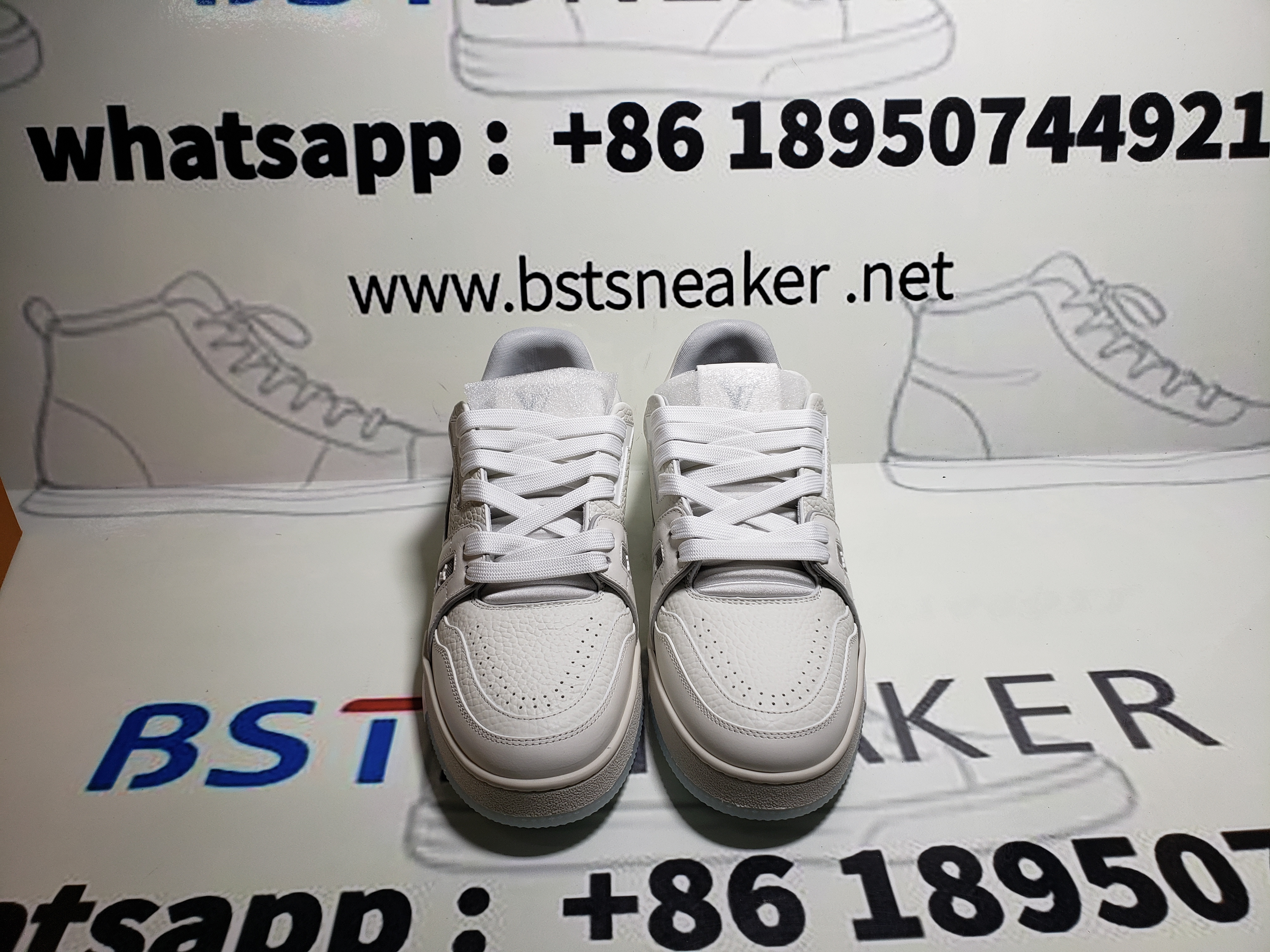 Bstsneaker-Louis Vuitton LV Trainer White Litchi Pattern FD0221 