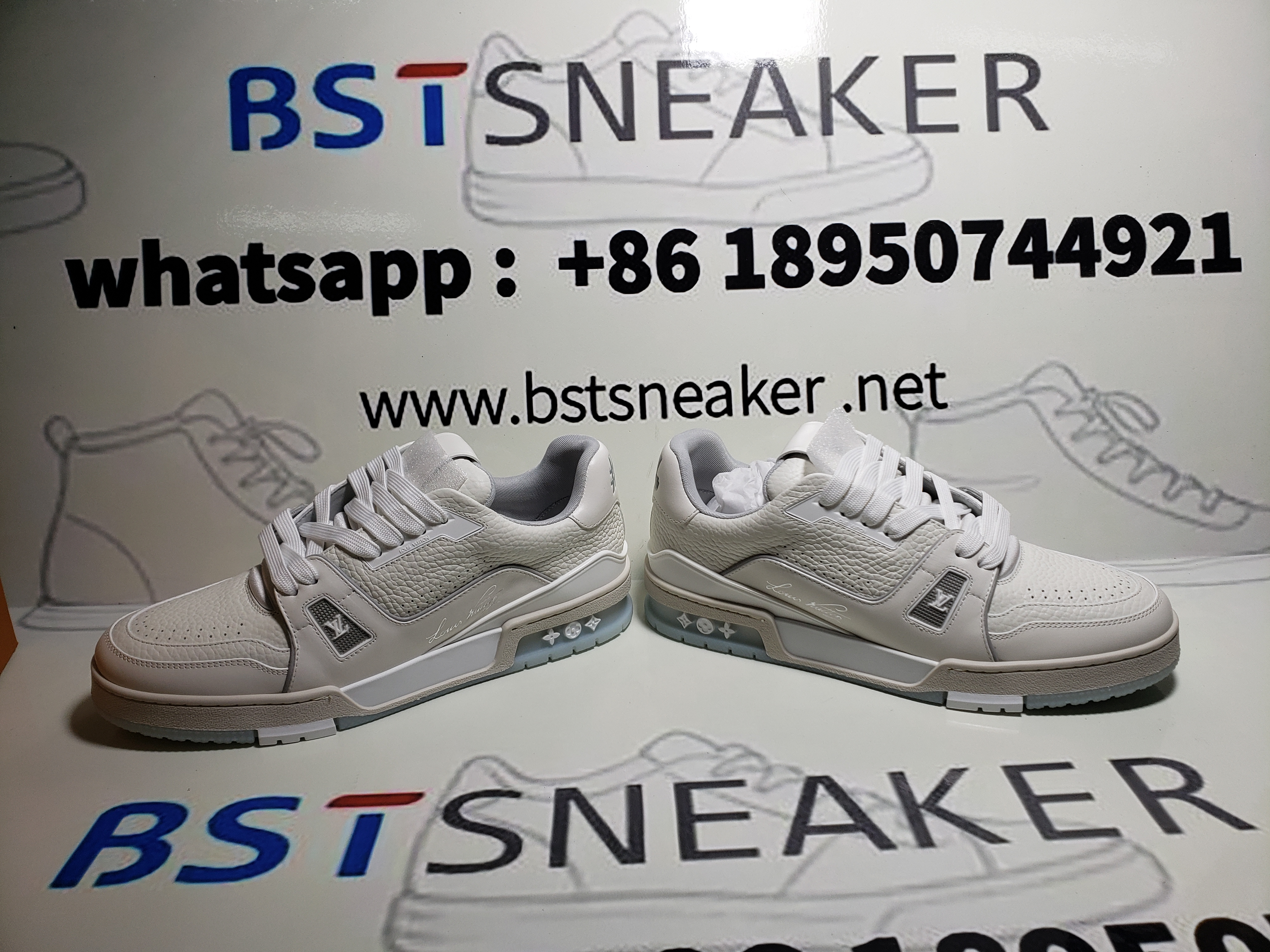 Bstsneaker-Louis Vuitton LV Trainer White Litchi Pattern FD0221 