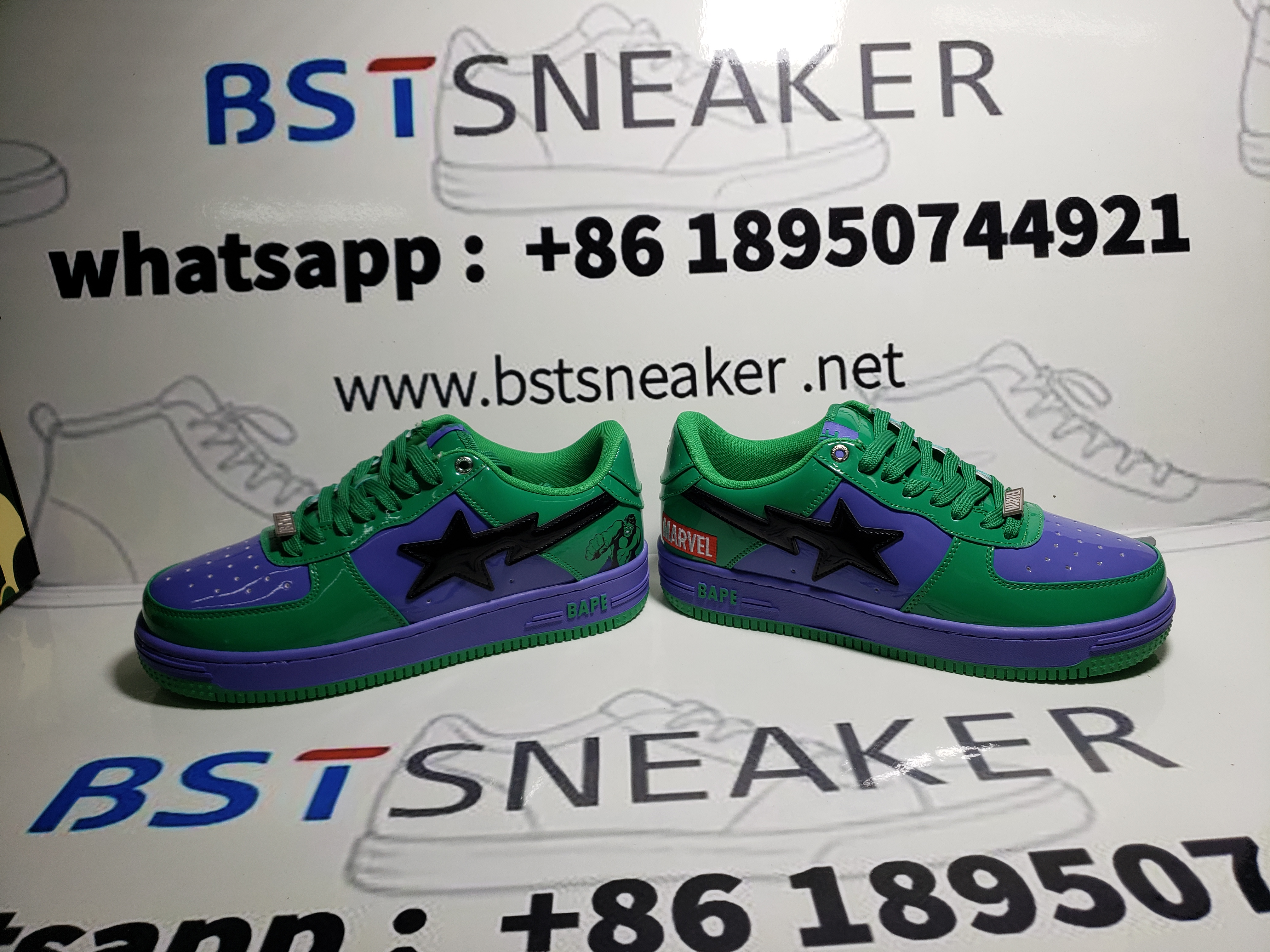 Bstsneaker-Bapesta A Bathing Ape Bape Sta Low The Hulk 1I73-291-904 