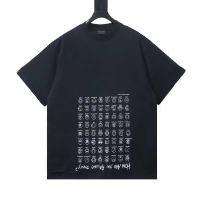 Bstsneaker-Balenciaga Short-Sleeve T-Shirt with Emoji Print 150 01
