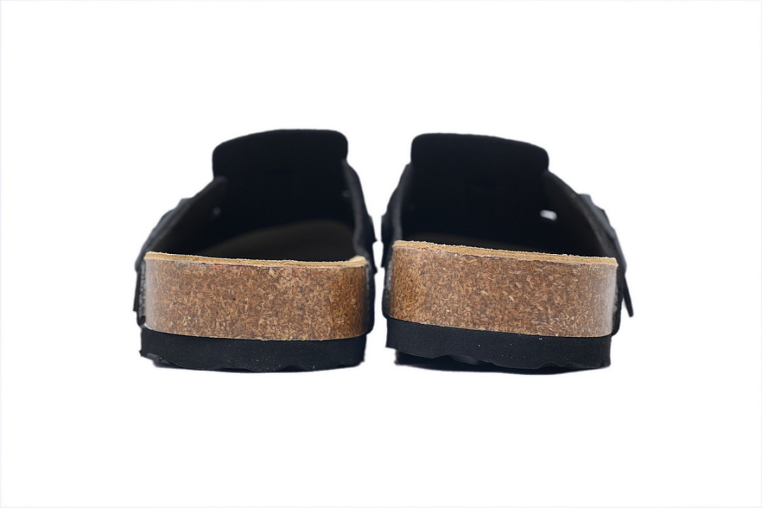 Bstsneaker-Birkenstock Boston Soft Footbed Black Velvet And Black Buckle
