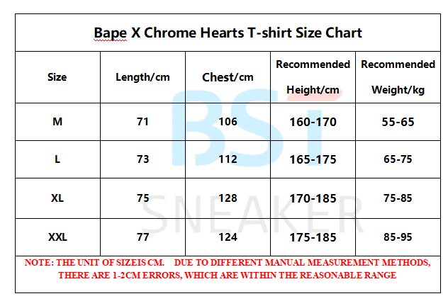 Bstsneaker- Bape X Chrome Hearts T-shirt 150