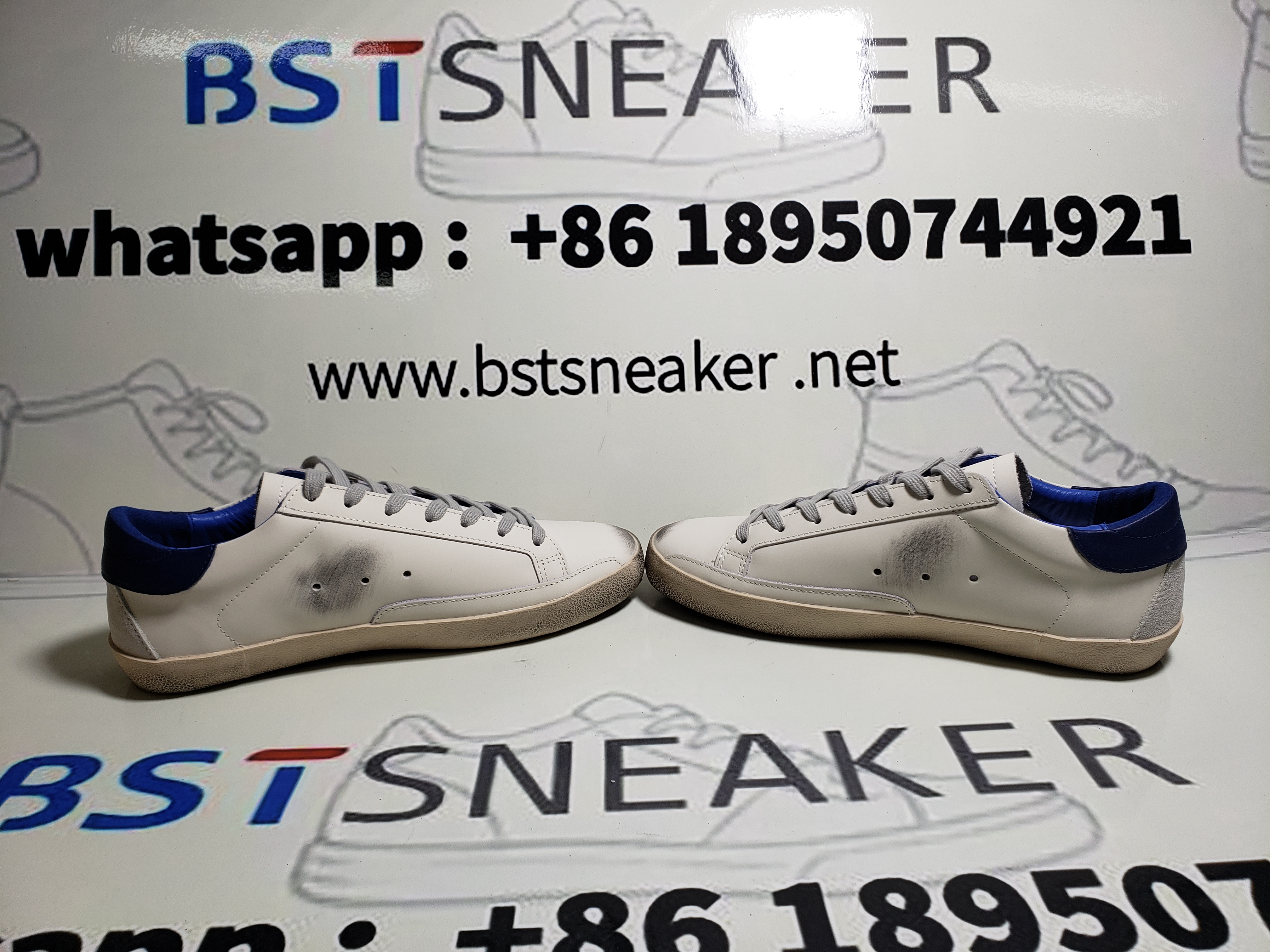 Bstsneaker-Golden Goose Super-Star White Navy Blue Heel Tab GMF00360-F003184-81753