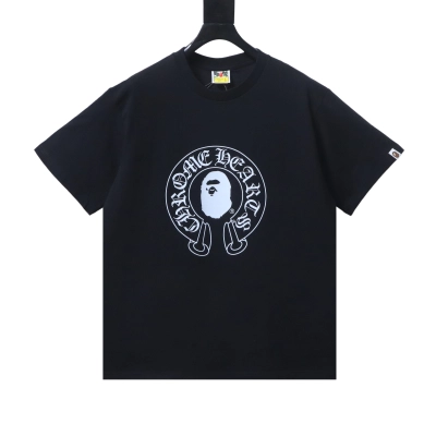 Bstsneaker- Bape X Chrome Hearts T-shirt Black 150 01