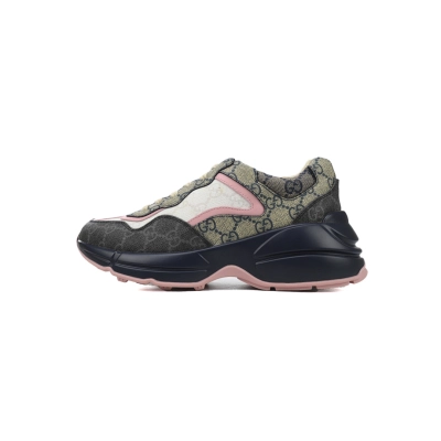 Bstsneaker-Gucci Supreme Monogram Rhyton Sneakers Beige Blue Pink 01