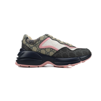 Bstsneaker-Gucci Supreme Monogram Rhyton Sneakers Beige Blue Pink 02