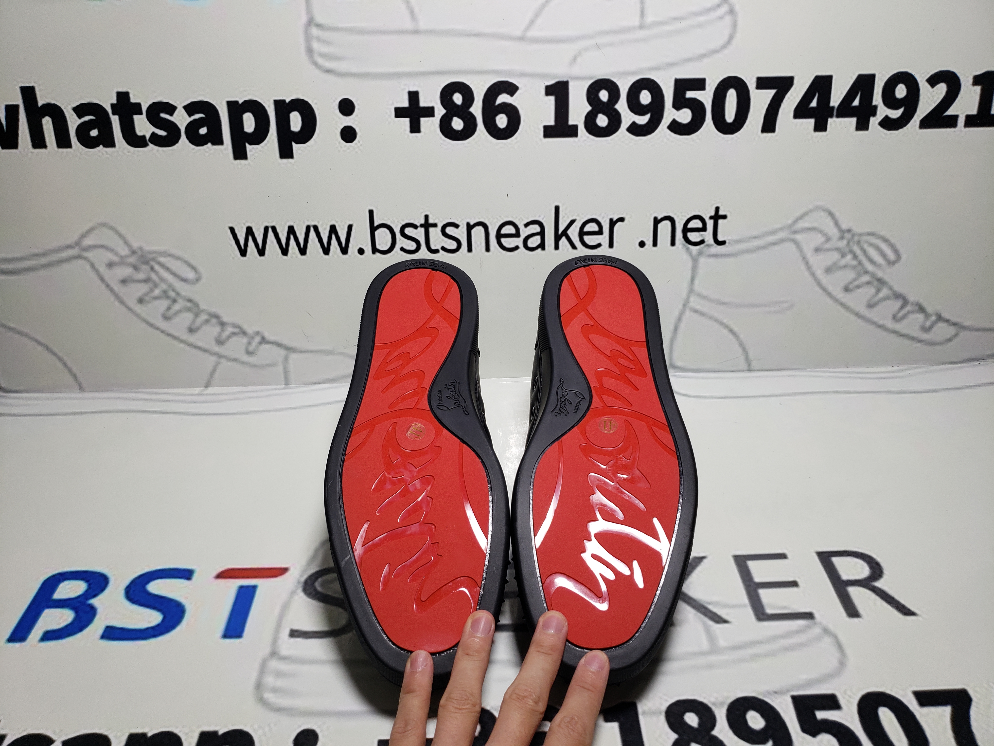Bstsneaker-Christian Louboutin Louis Junior Spikes Sneaker Leather Black