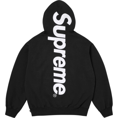 Bstsneaker- Supreme Satin Applique Hooded Sweatshirt Black 01