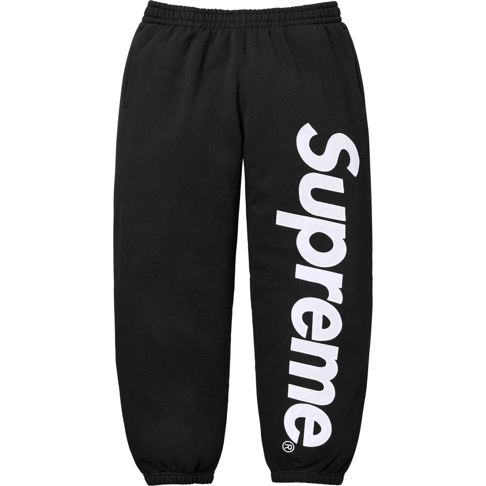 Bstsneaker- Supreme Satin Applique Sweatpants Black