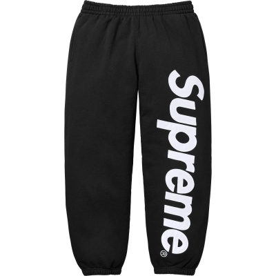 Bstsneaker- Supreme Satin Applique Sweatpants Black 01