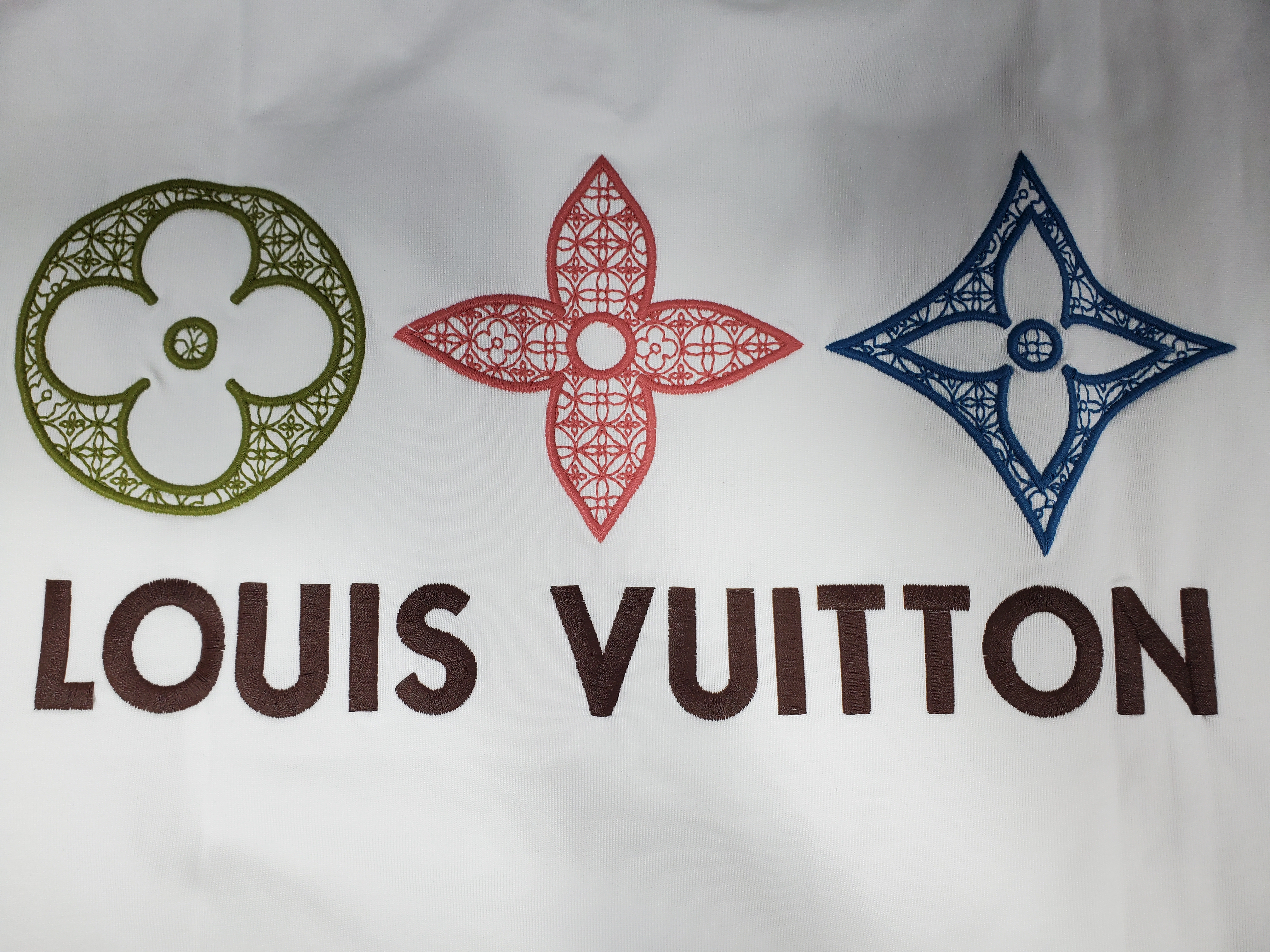 Bstsneaker-Louis Vuitton 3D logo embroidered T-shirt 140