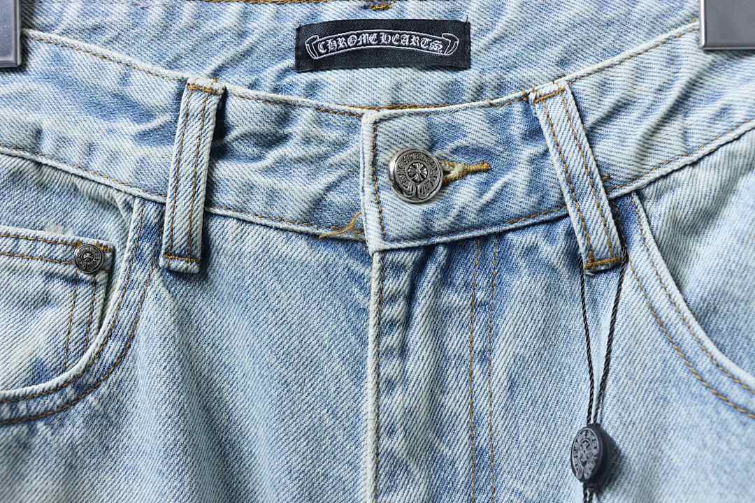 Bstsneaker-Chrome Hearts washed denim jeans Light blue 250
