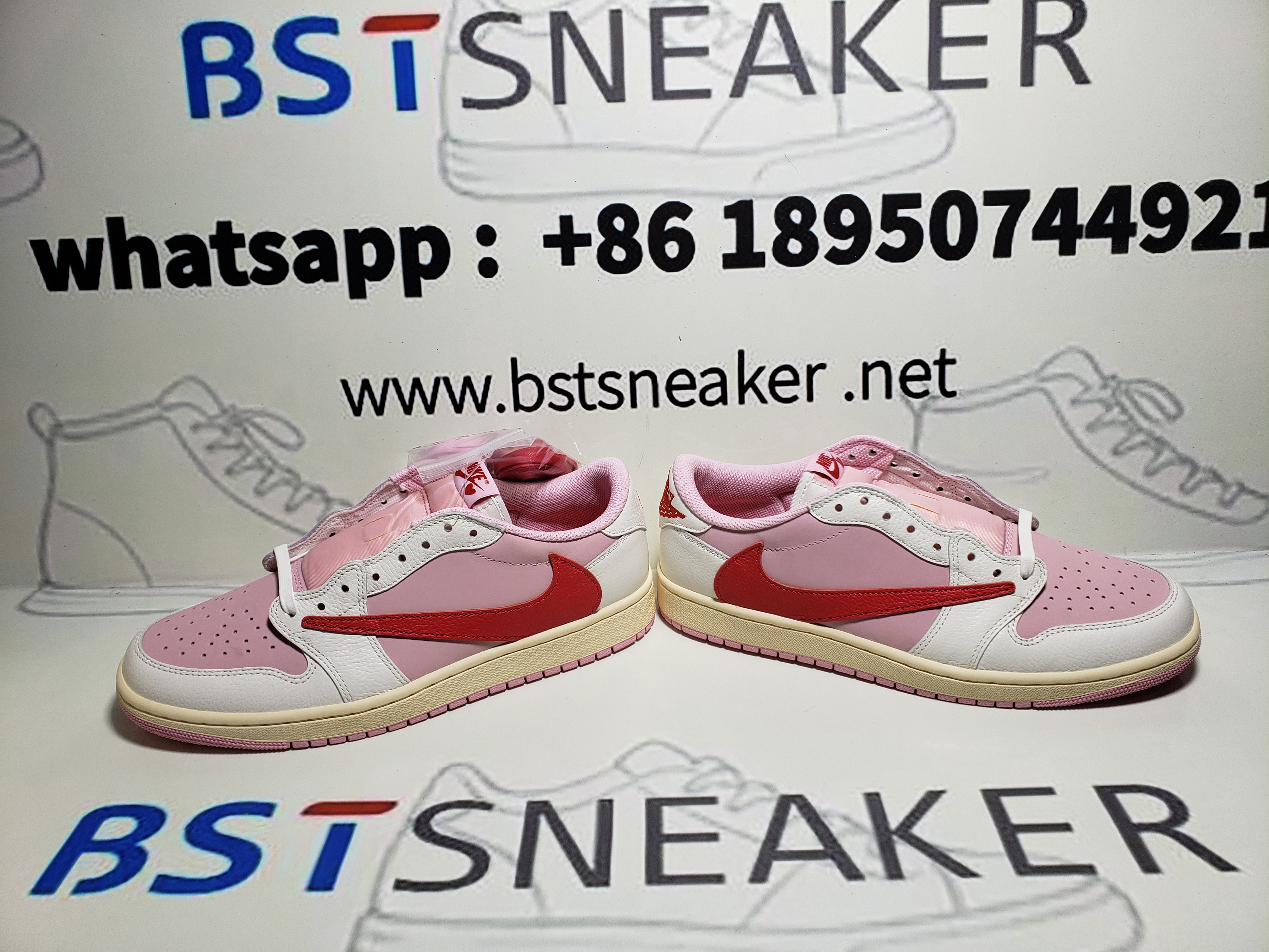 Bstsneaker-Nike x Travis Scott Air Jordan 1 Low OG "Sail/Tropical Pink" IQ7604-101