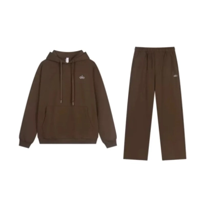 Bstsneaker-Alo Yoga Accolade Cotton Hoodie & Joggers Set Brown 01
