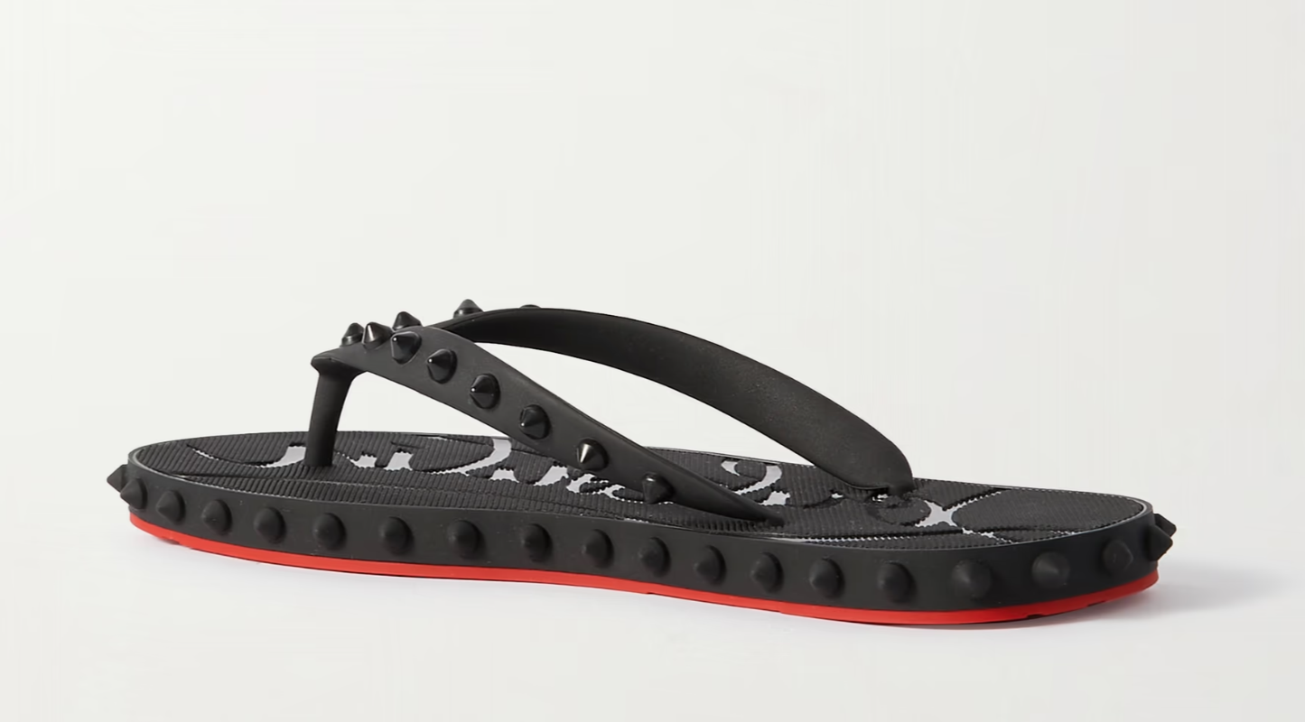 Bstsneaker-CHRISTIAN LOUBOUTIN Super Loubi studded rubber flip flops 200