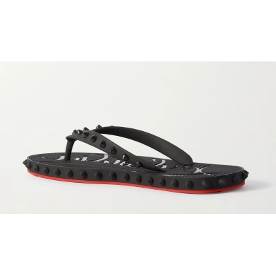 Bstsneaker-CHRISTIAN LOUBOUTIN Super Loubi studded rubber flip flops 200 01