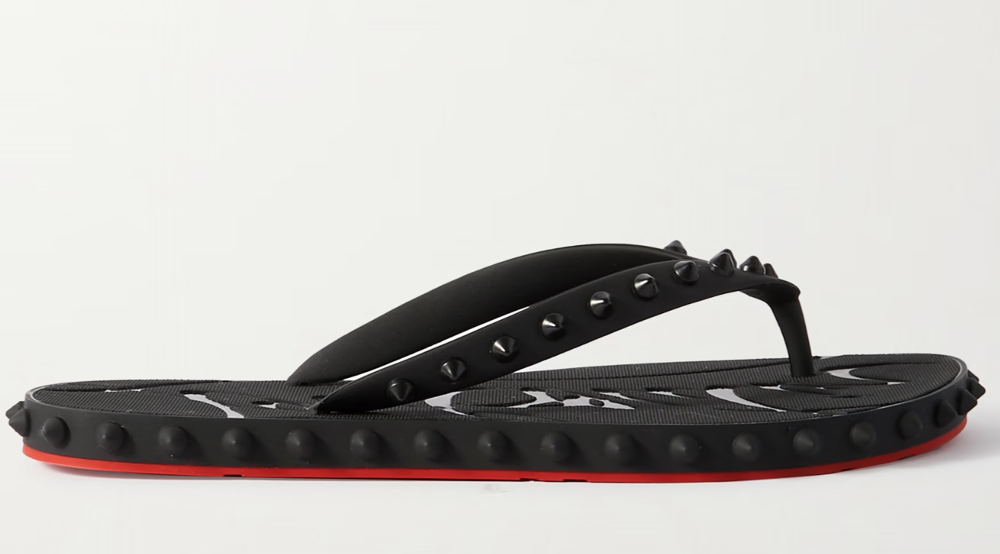 Bstsneaker-CHRISTIAN LOUBOUTIN Super Loubi studded rubber flip flops 200