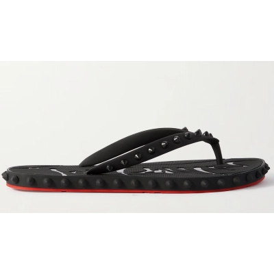 Bstsneaker-CHRISTIAN LOUBOUTIN Super Loubi studded rubber flip flops 200 02