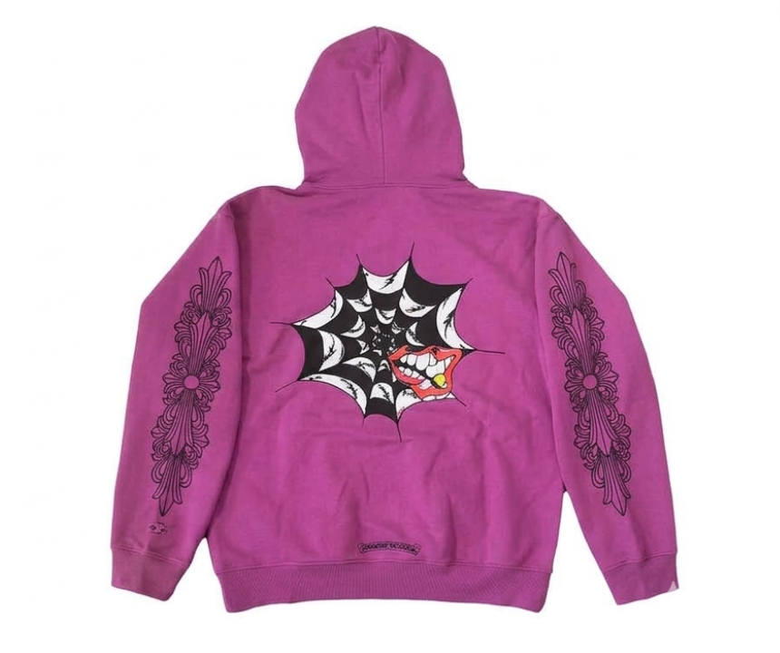 Bstsneaker-Chrome Hearts x Matty Boy Spider Web Hoodie Purple SS21 180