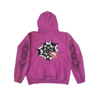 Bstsneaker-Chrome Hearts x Matty Boy Spider Web Hoodie Purple SS21 180 02