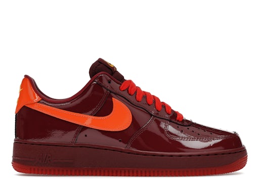 Bstsneaker-Nike Air Force 1 Low Patent Leather Dark Team Red Safety Orange