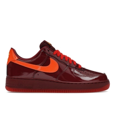 Bstsneaker-Nike Air Force 1 Low Patent Leather Dark Team Red Safety Orange 02