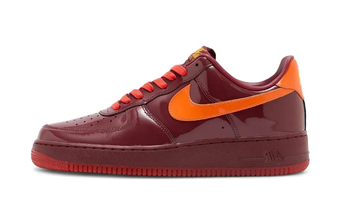 Bstsneaker-Nike Air Force 1 Low Patent Leather Dark Team Red Safety Orange