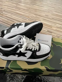 Bstsneaker-Bapesta Bathing Ape Bape Sta Low Black White 1G70-109-0001 review Alexa Luna