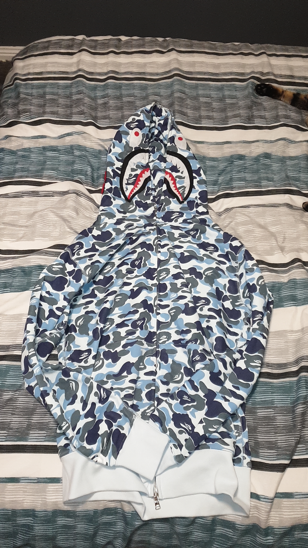 Bstsneaker-BAPE ABC Camo Shark Zip Hoodie Blue 1J70-314-001 review Caleb bilson 00