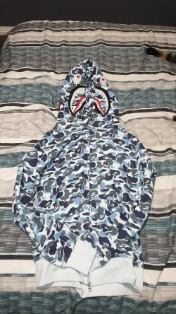 Bstsneaker-BAPE ABC Camo Shark Zip Hoodie Blue 1J70-314-001 review Caleb bilson 01