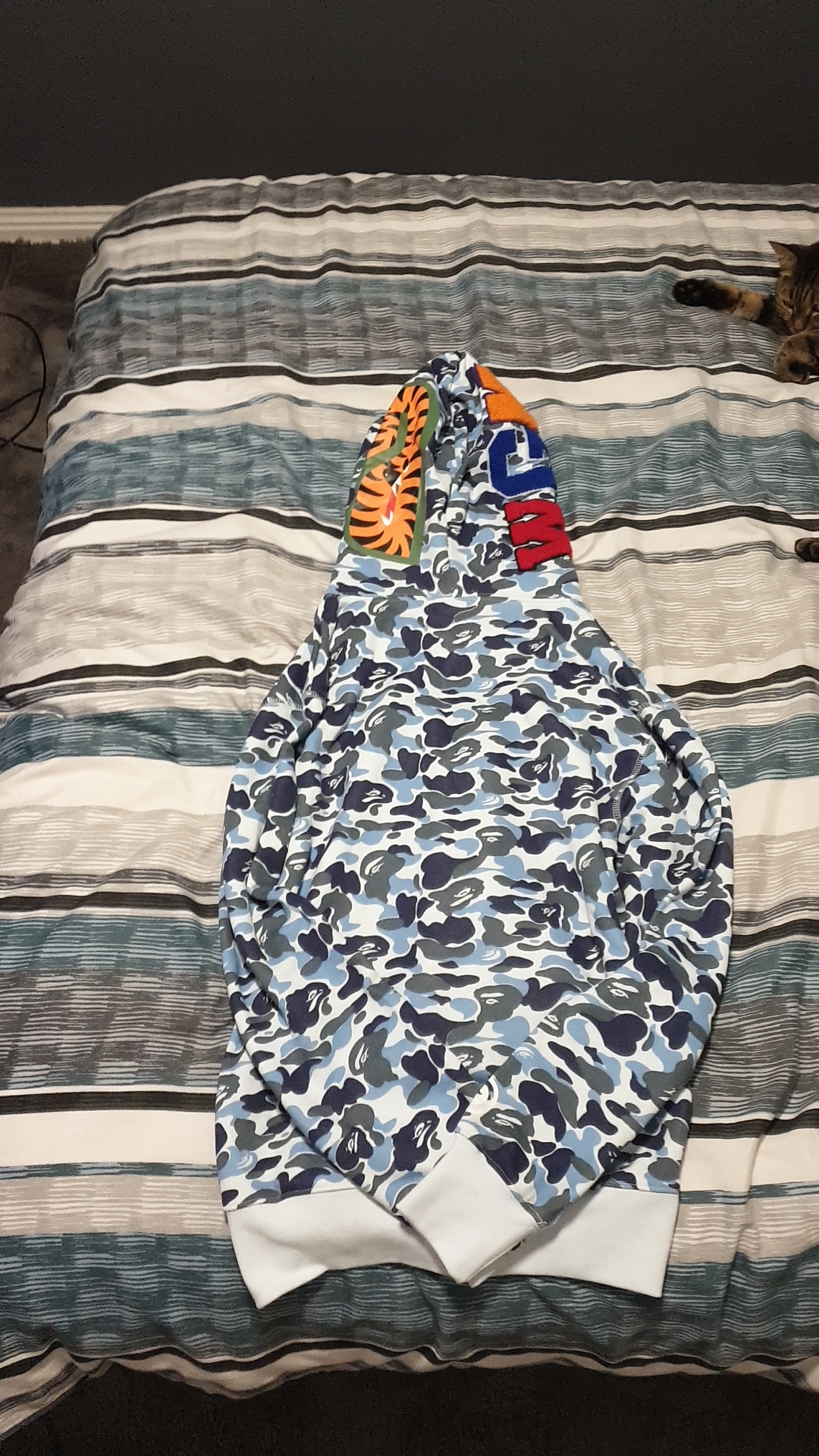 Bstsneaker-BAPE ABC Camo Shark Zip Hoodie Blue 1J70-314-001 review Caleb bilson 01
