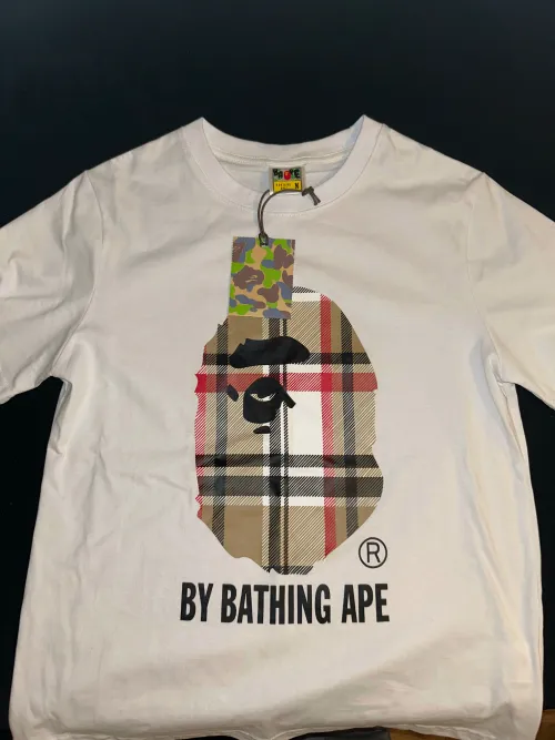 Bstsneaker-BAPE A Bathing Ape Check by Bathing T-shirt White 120 review 