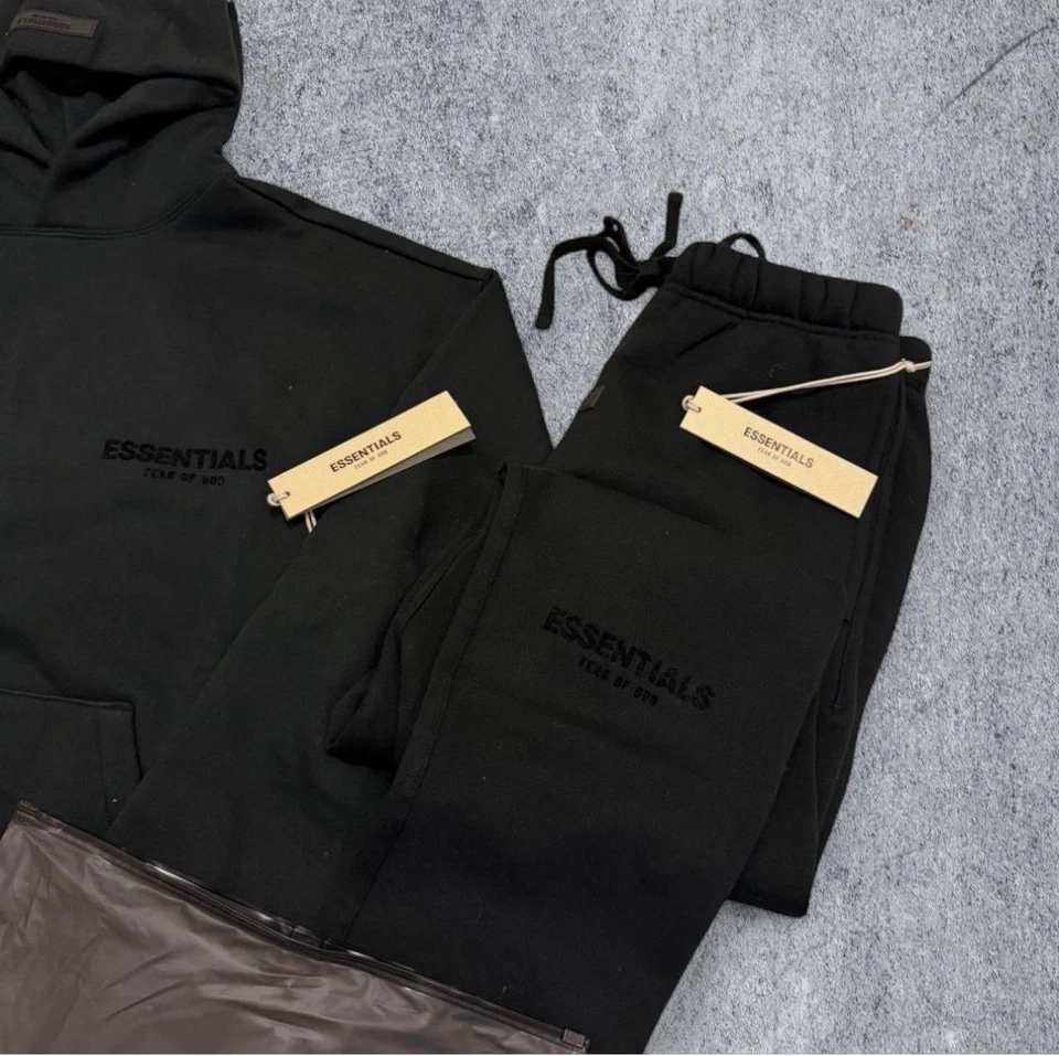 Bstsneaker-Fear of God Essentials Dark Oatmeal Tracksuit  (Hoodie + Sweatpants)  310 review Hallow