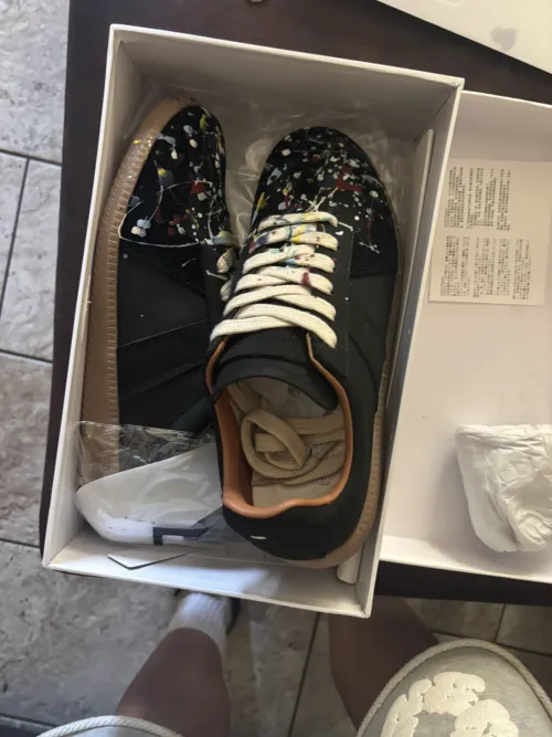 Bstsneaker-Maison Margiela Black Paint Replica Sneakers  review 