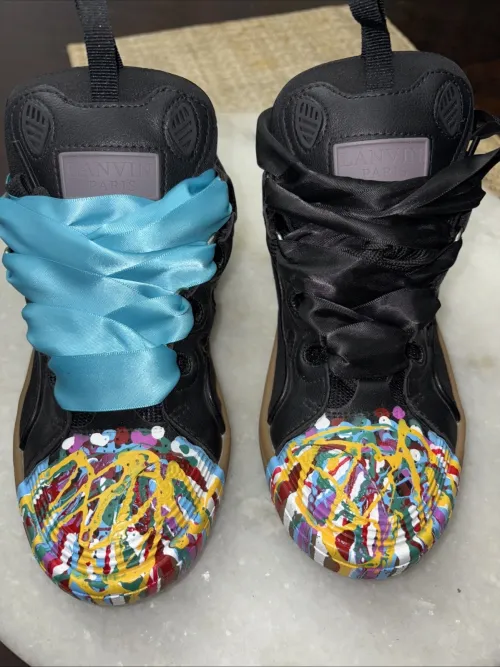 Bstsneaker-Lanvin Leather Curb Gallery Dept Black Multi FM-SKRK11-DRGD-P2210S1 review 