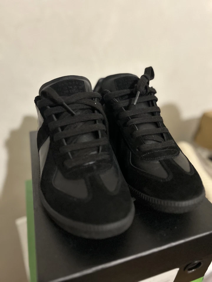 Bstsneaker-Maison Margiela Black Replica Leather Suede Low-Top Sneakers review Jan 00