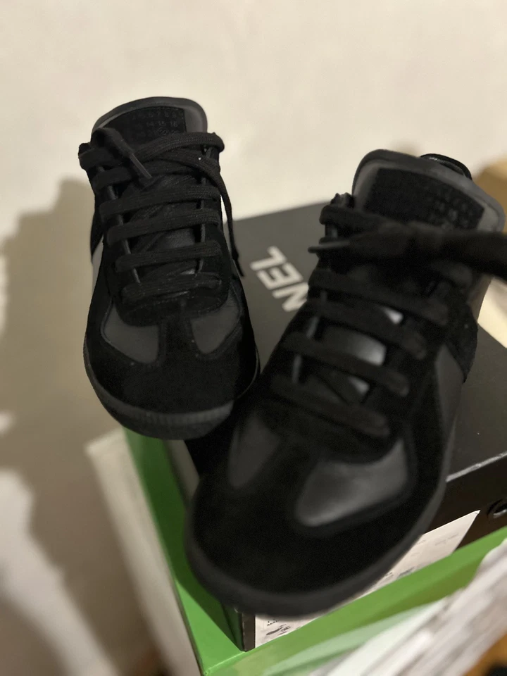 Bstsneaker-Maison Margiela Black Replica Leather Suede Low-Top Sneakers review Jan 01