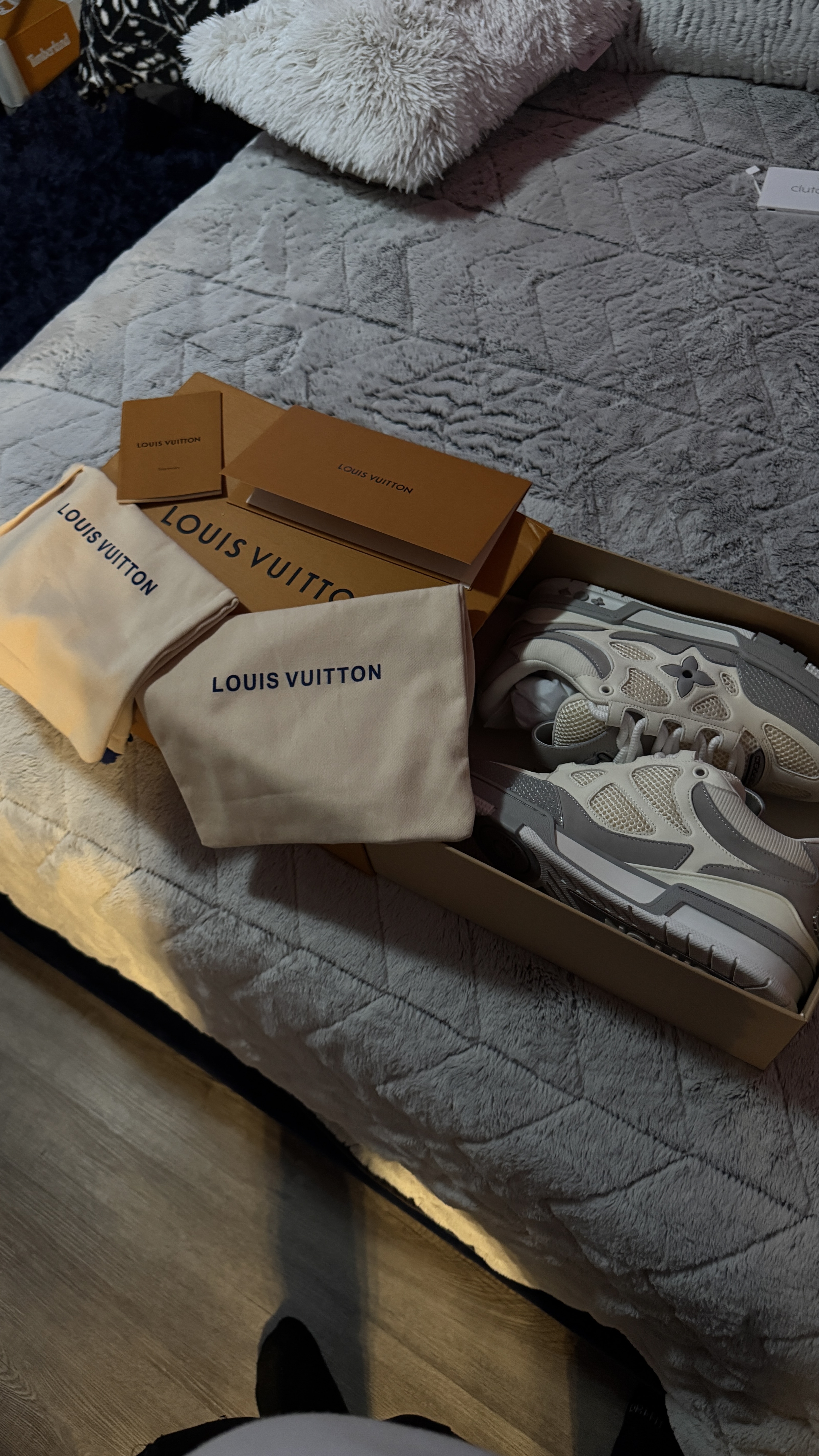 Bstsneaker-Louis Vuitton Leather lace up Fashionable Board Shoes White Gray 1ACQP4 SK8 review sh