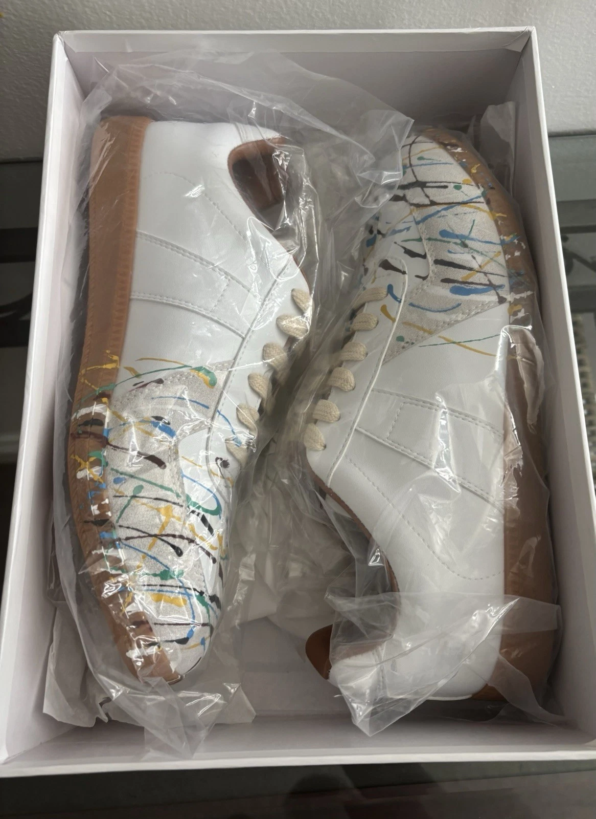 Bstsneaker-Maison Margiela White Paint Replica Sneakers  review leare 00